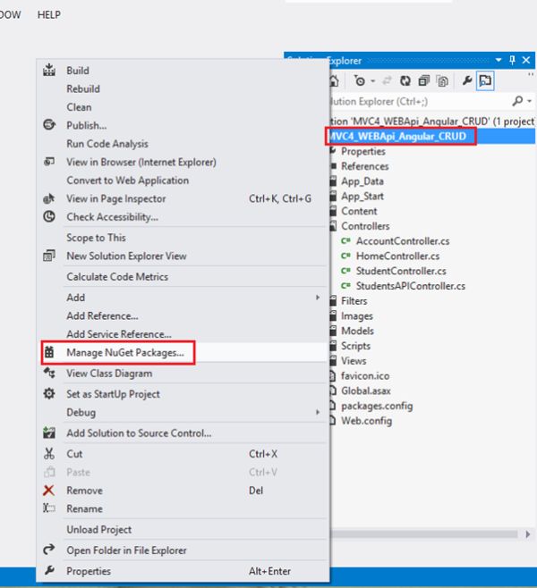 manage NUGET Packages